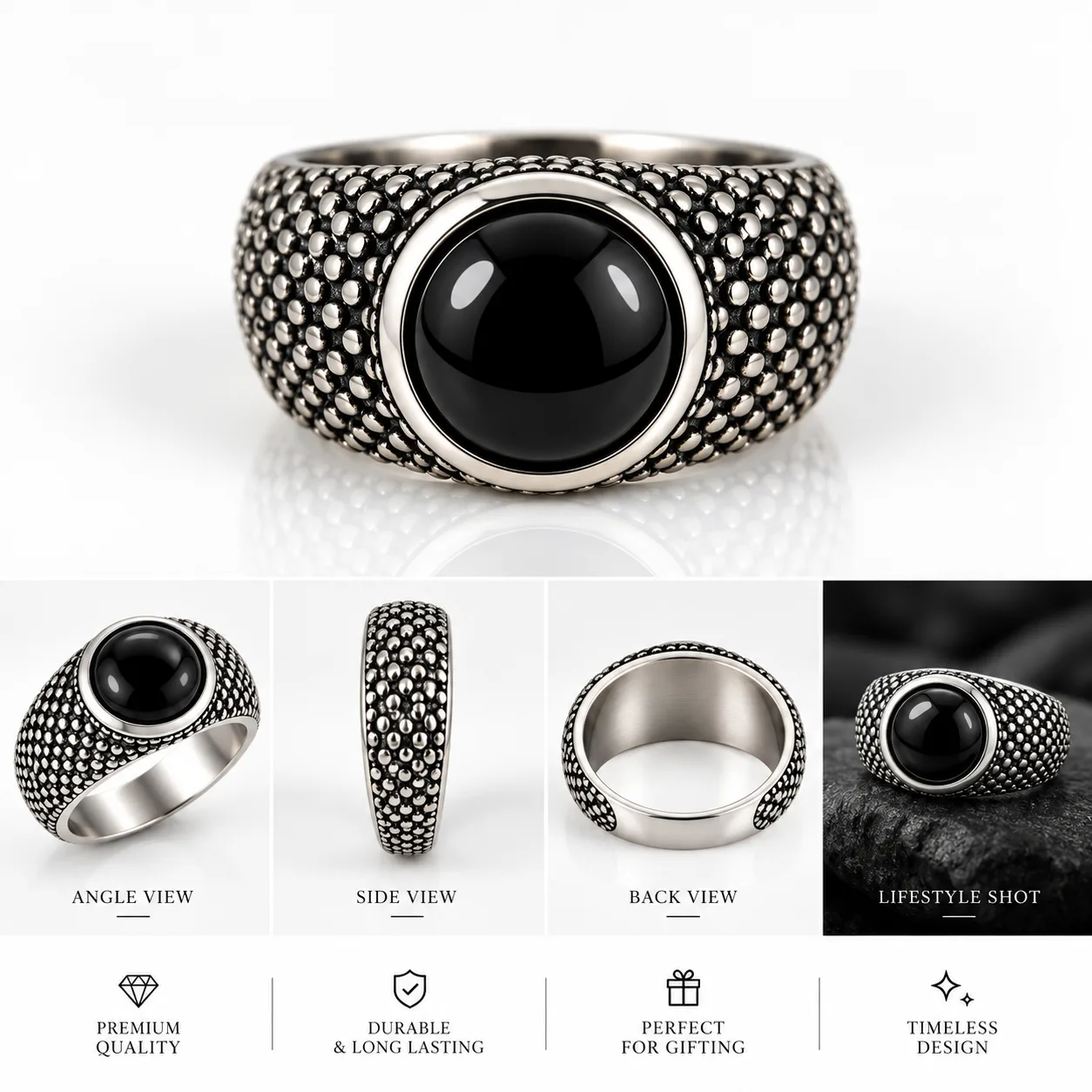 Classy black ring